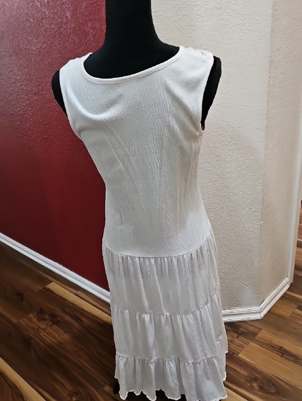 Chesley White Sleeveless V-Neck Tiered  Dress Size XL (Make A Reasonable Offer) - Picture 5 of 11
